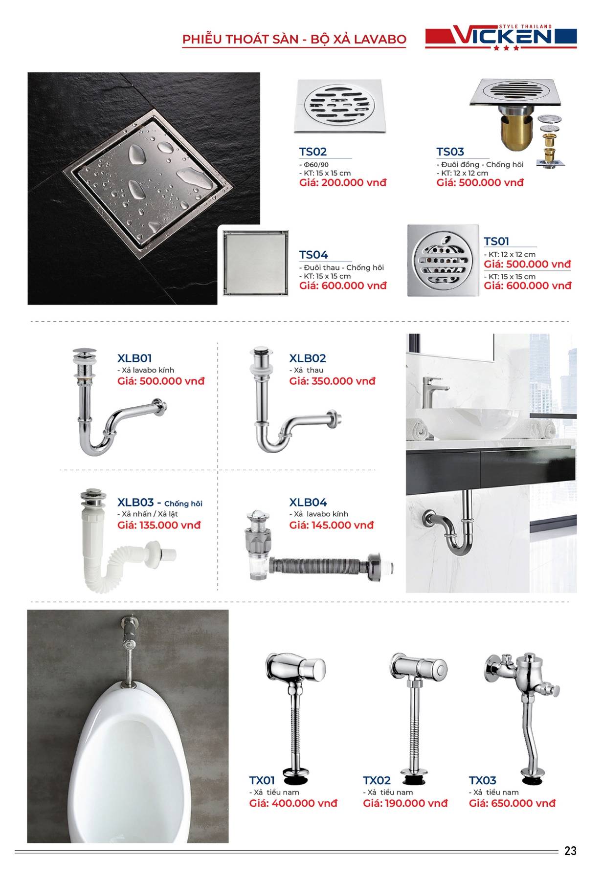 Catalogue và Bảng giá Thiết bị vệ sinh VICKEN 2025 /Page 23